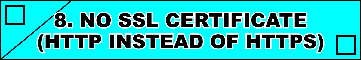 8. No SSL Certificate (HTTP Instead of HTTPS)