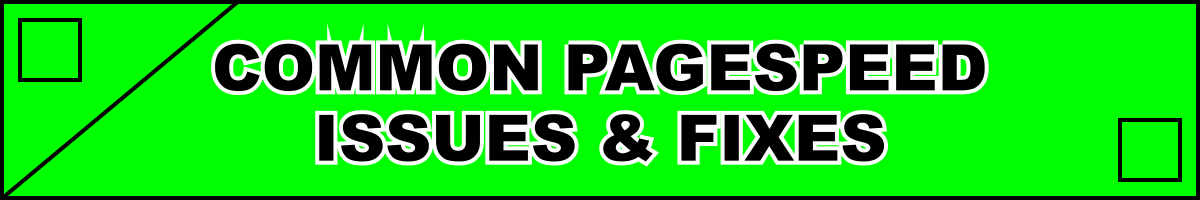 Common PageSpeed Issues & Fixes