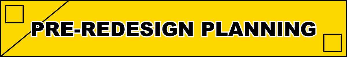 Pre-Redesign Planning